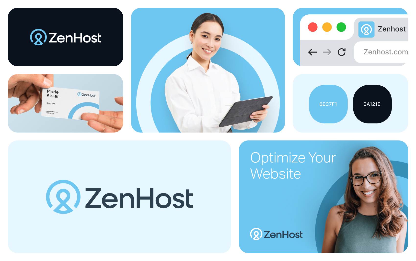 Case study brand identity ZenHost — Hosting & Web